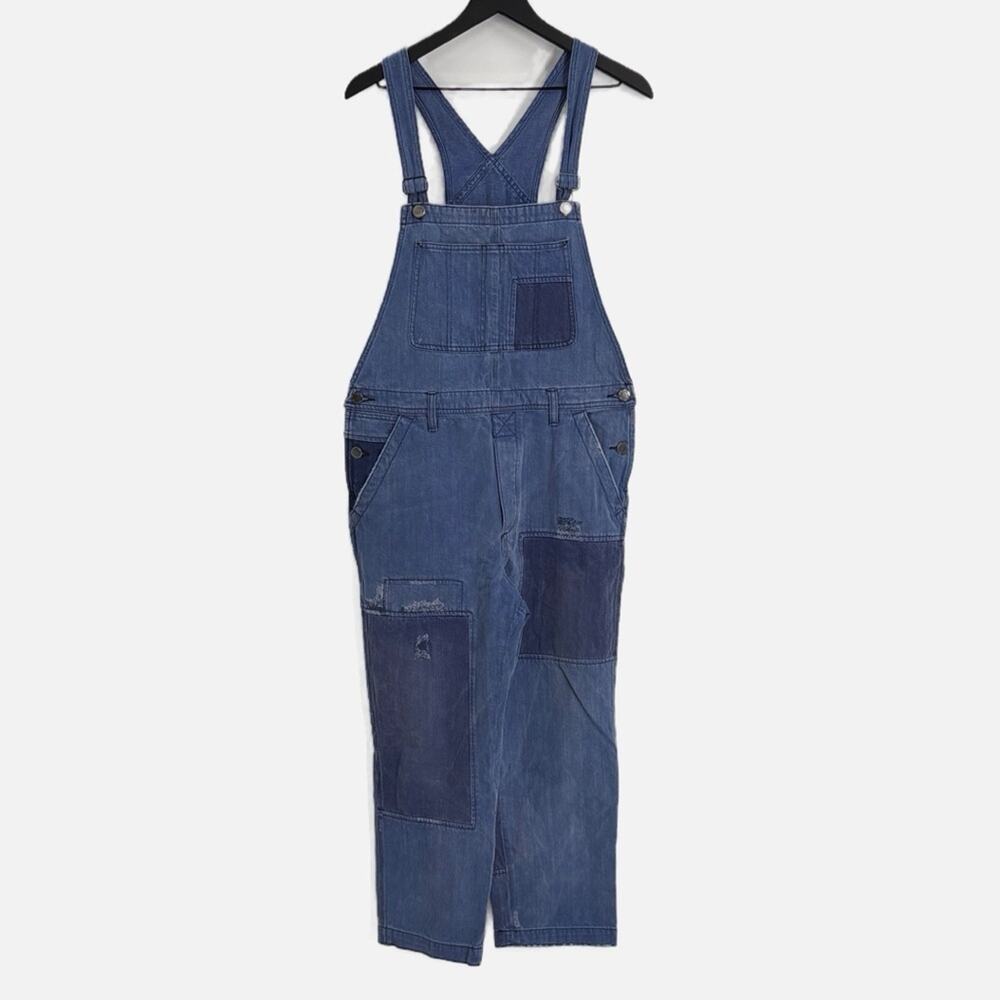 We The Free Cotton Denim Patched Overalls - Size 30
